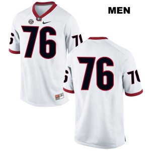 Men's Georgia Bulldogs NCAA #76 Carson Hall Nike Stitched White Authentic No Name College Football Jersey XSW0354NM
